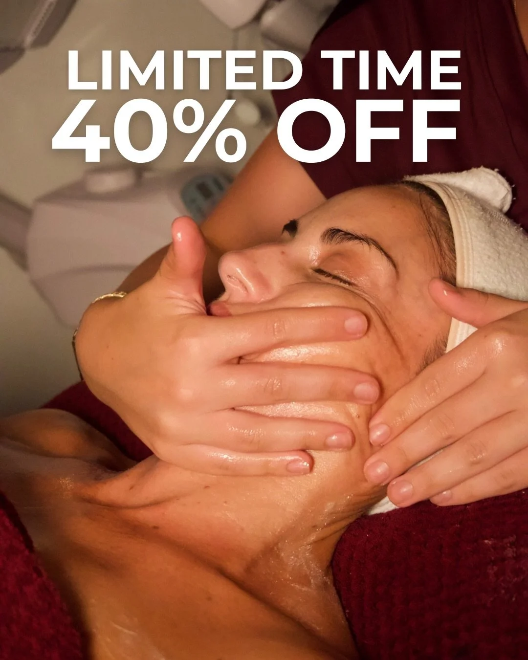 LIMITED SPOTS LEFT!!

We&rsquo;ve taken 40% off both for Mother&rsquo;s Day&hearts;️.

Face $249 now $149.40 
Face &amp; Neck $299 now $179.40 
Face, Neck &amp; Decollate $349 now $209.40 
Glass Facial $229 now $137.40

No fluff. Just treatments that