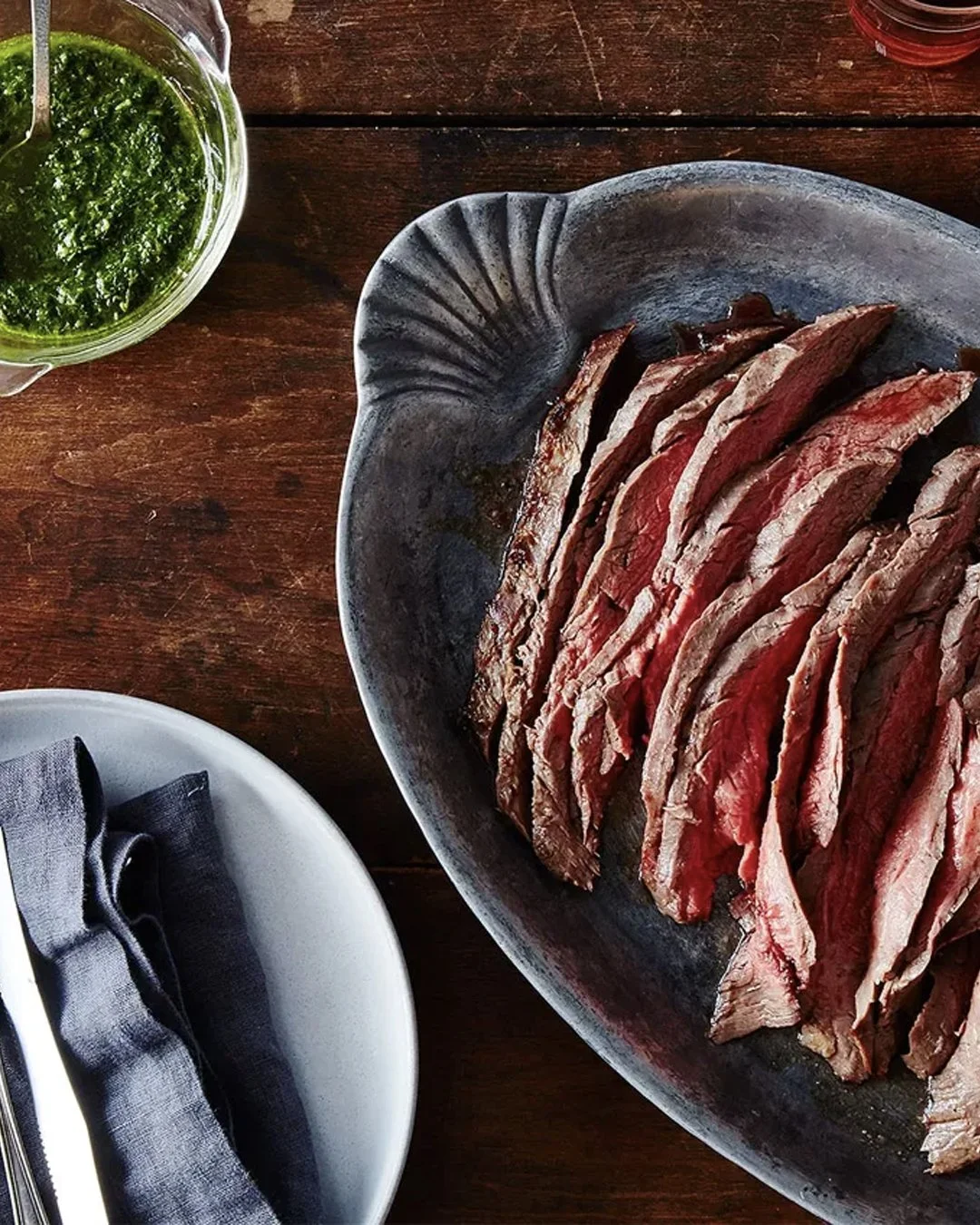 Flank Steak with Green Sauce