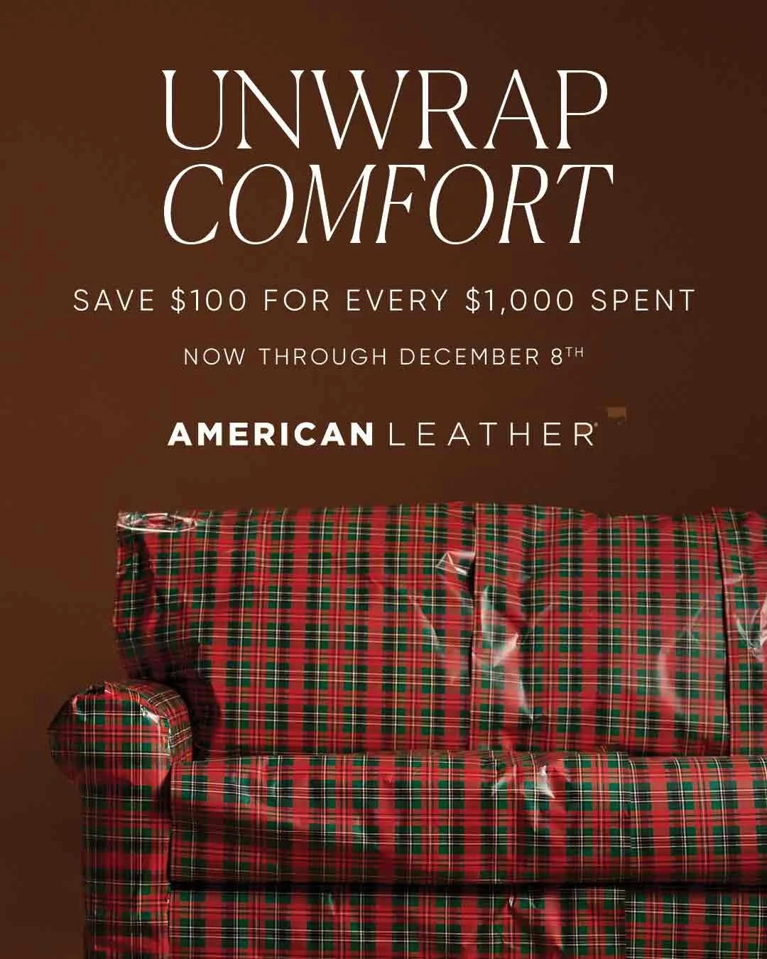 The sale worth sitting down for. 🛋️⁠
Save 10% on all American Leather&mdash;Comfort Sleepers, recliners, and more&mdash;during our Holiday Sale, Nov 7&ndash;Dec 8.⁠
American-made. Beautifully built. Perfectly comfortable.