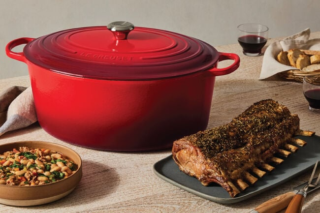 Pork Rib Roast with Tomato Braised Beans