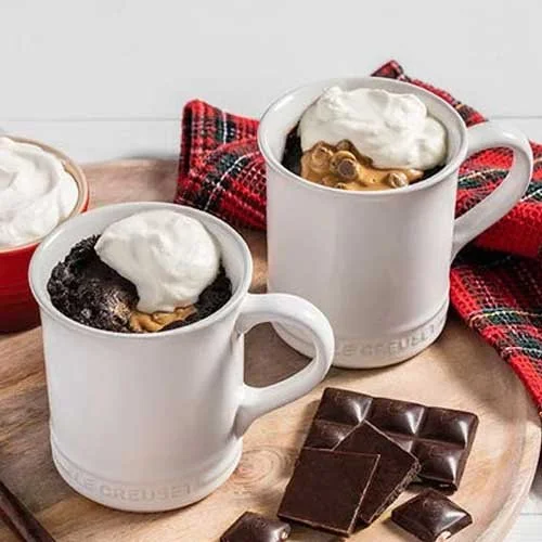 Peanut Butter and Chocolate Lava Mug Cakes