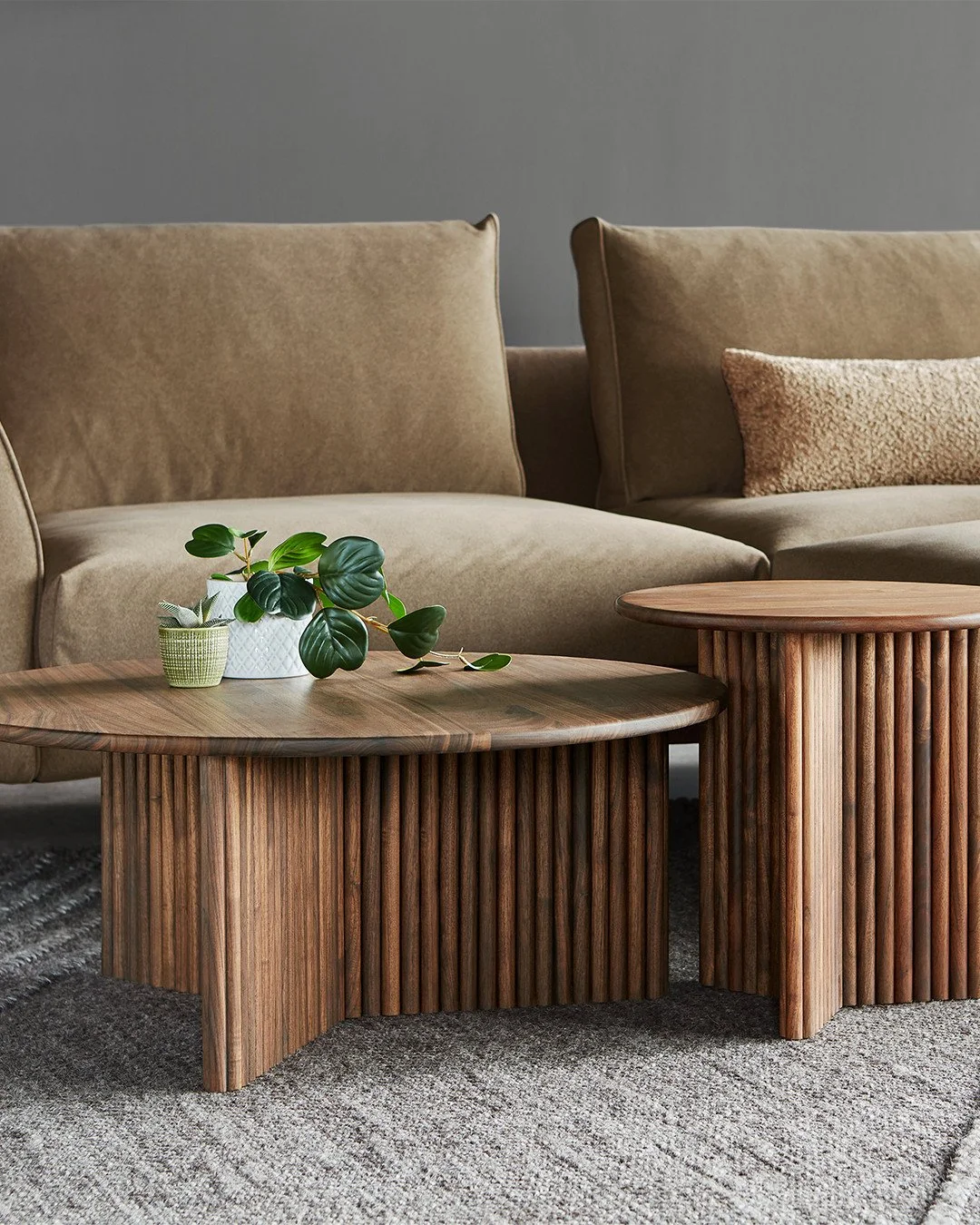 Say hello to the Odeon End Table and Odeon Coffee Table from the GUS Modern collection*. ✨⁠
With sculptural silhouettes and solid wood construction, these tables add depth and intention to a space without overwhelming it. The mix of form and function