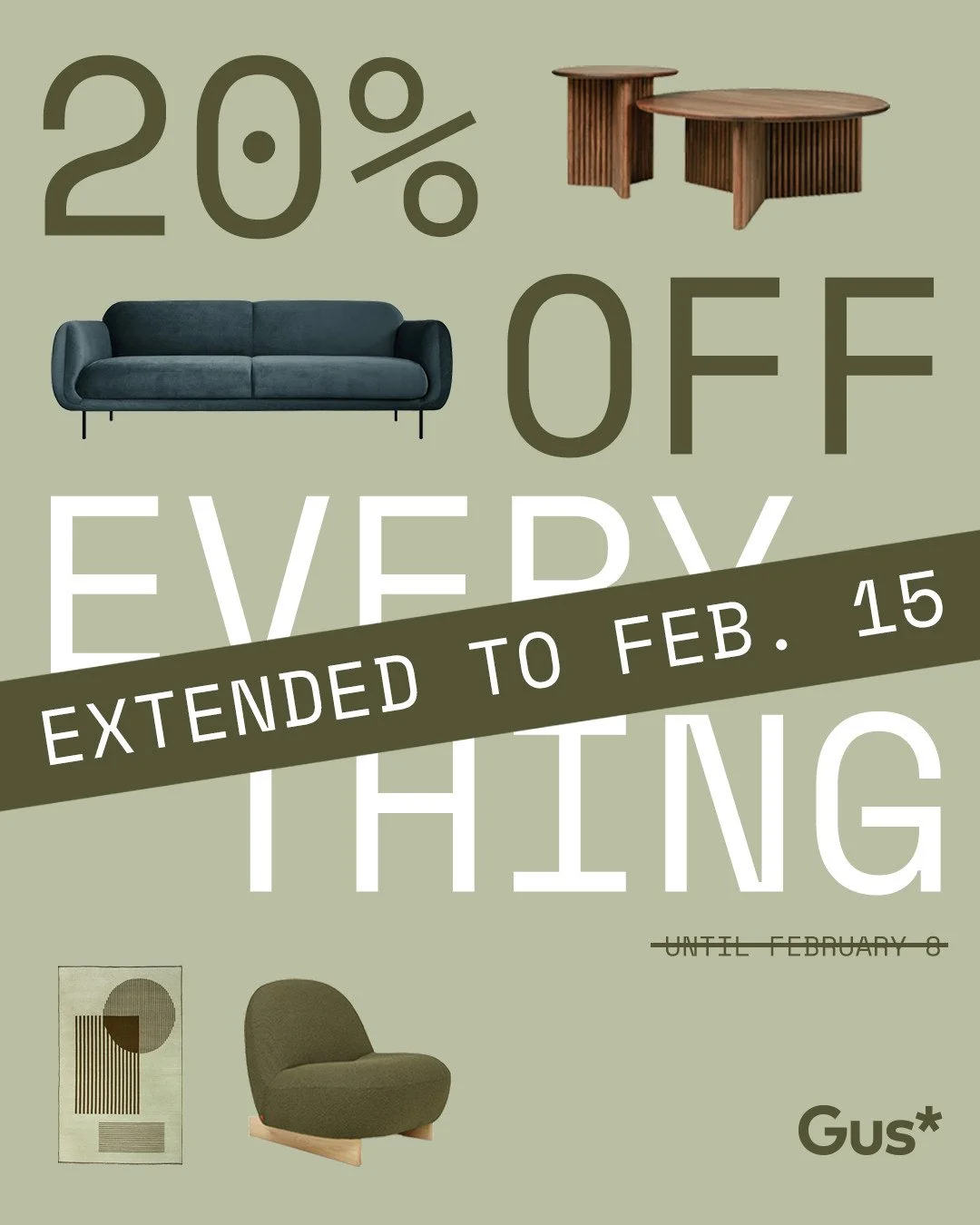 Good design deserves a little more time.⁠
We&rsquo;re extending the Gus* Modern Sale through February 15, giving you extra days to settle into pieces that balance clean lines, thoughtful details, and real-life comfort. Mid-century&ndash;inspired, bea