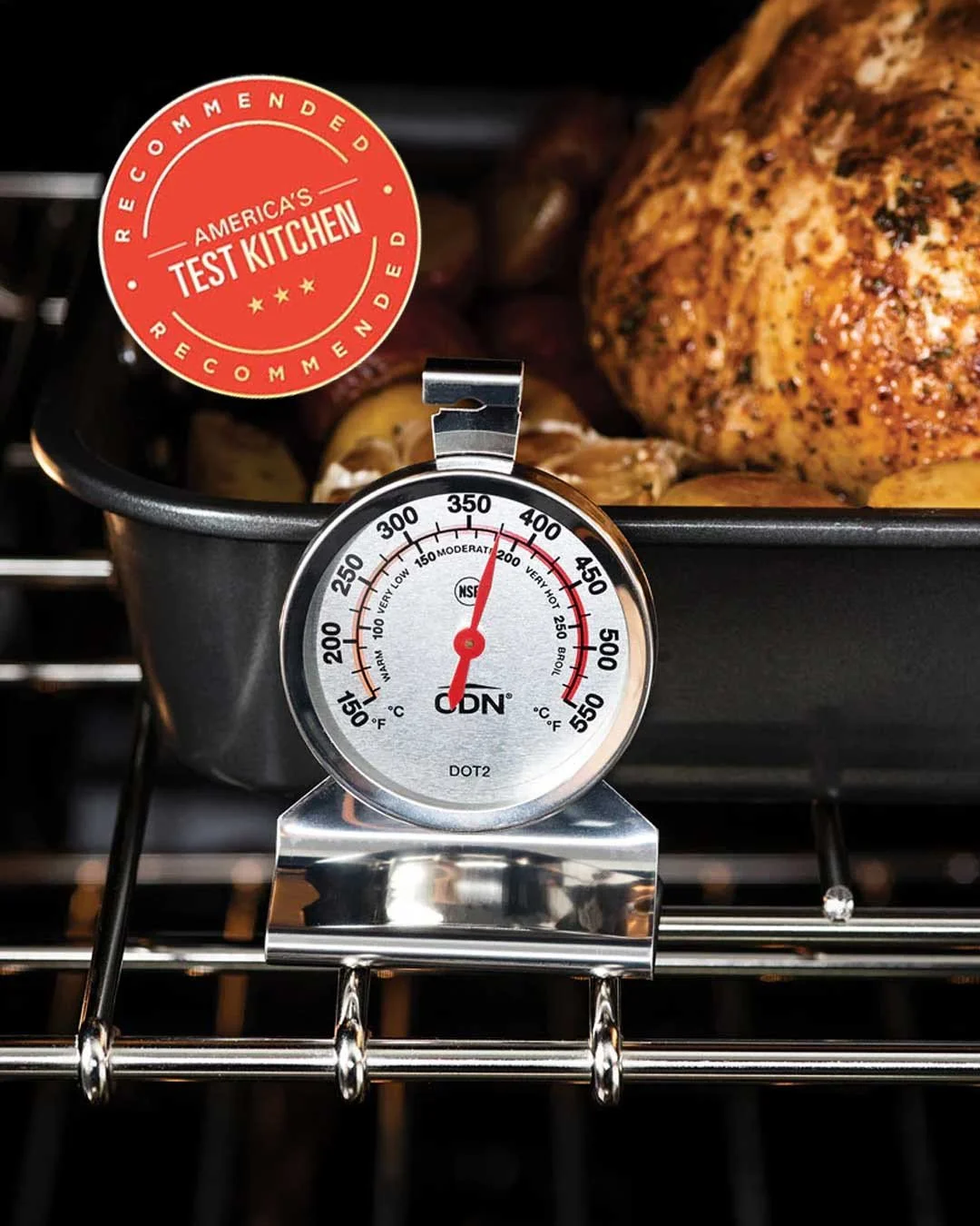 Your oven might say 350&deg;&hellip; but is it really? 👀⁠
⁠
The CDN Pro Accurate Oven Thermometer was just named Best Analog Oven Thermometer by America&rsquo;s Test Kitchen &mdash; and for good reason.⁠
⁠
ATK loved its consistent accuracy, sturdy b