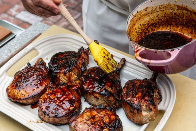 Grilled Pork Chops with Honey Garlic Glaze