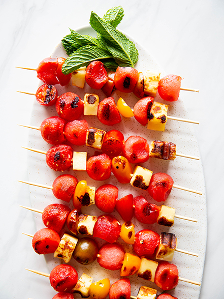 Watermelon + Grilled Fruit Skewers