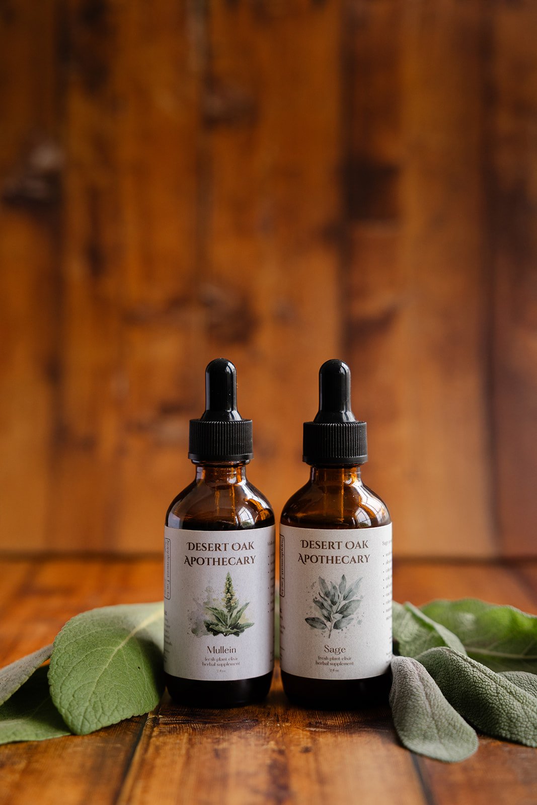 Cough and Cold herbal bundle offering two targeted respiratory support tinctures—Mullein and Sage—for seasonal symptom relief and medicine cabinet essentials.