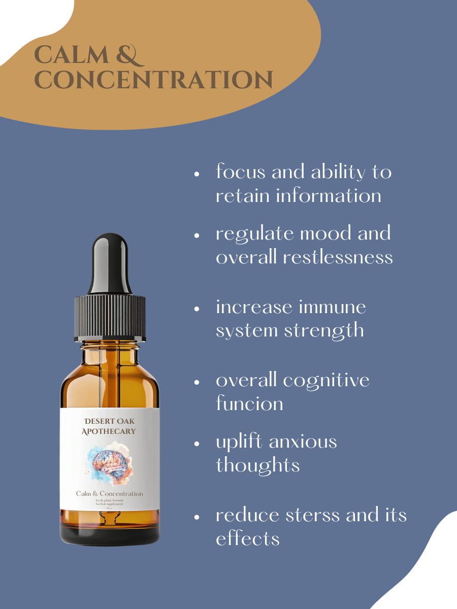 Herbal remedy to calm restlessness, uplift mood, and improve stress resilience while supporting immune and brain health.