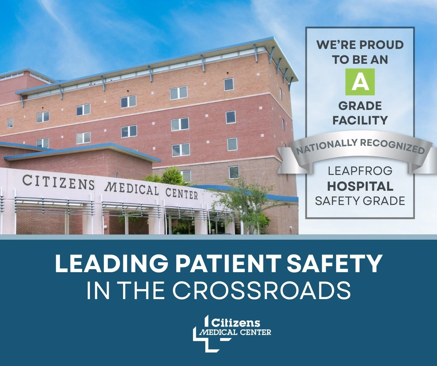 We&rsquo;re excited to share that Citizens Medical Center has earned another Grade &ldquo;A&rdquo; for patient safety from The Leapfrog Group!🎉

This achievement reflects the dedication of our incredible team who works tirelessly to provide safe, re