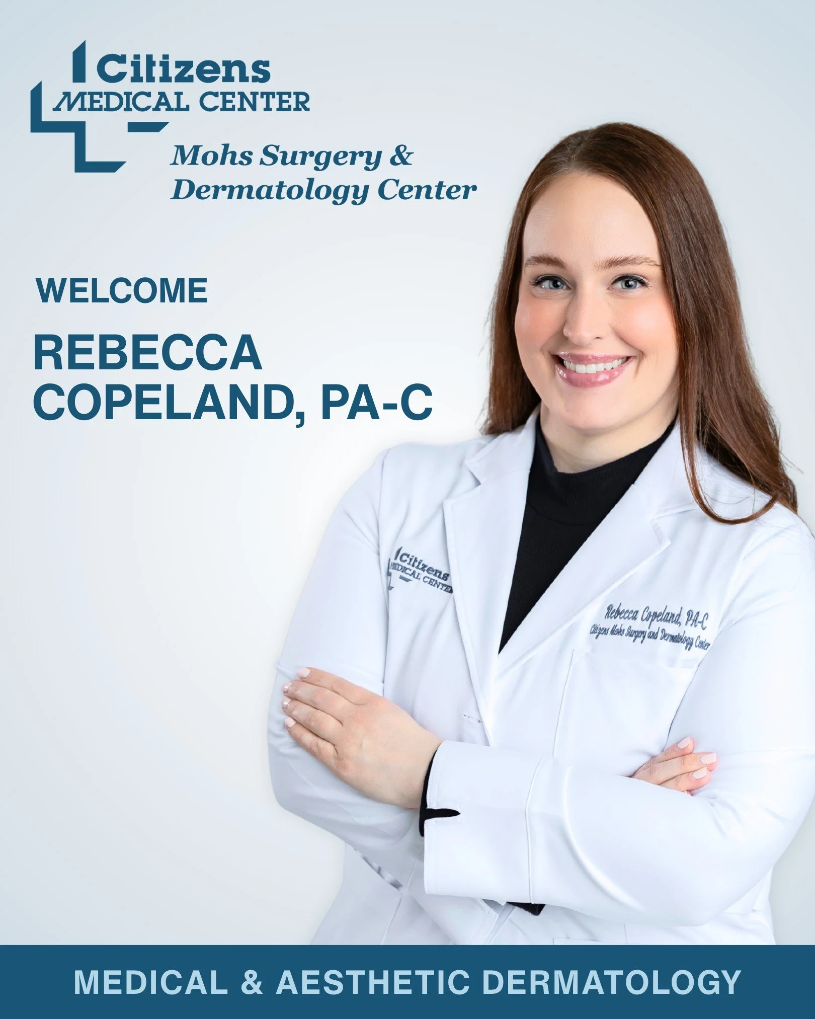 ✨ Please join us in welcoming Rebecca Copeland, MPAS, PA-C, to Citizens Mohs Surgery &amp; Dermatology Center! ✨

Rebecca is a nationally certified physician assistant with extensive experience in medical and aesthetic dermatology. She provides compr