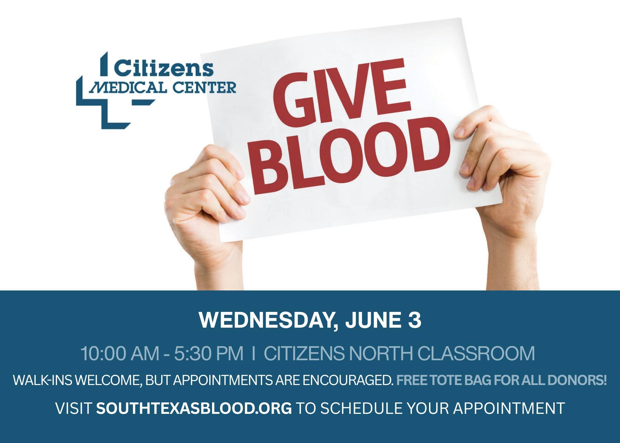 ❤️ There's still time to register for our Blood Drive this Wednesday. We'd love to see you there!

Blood donations are needed every day, and your donation can help provide critical care for patients throughout our region. ❤️

Ready to donate? Reserve