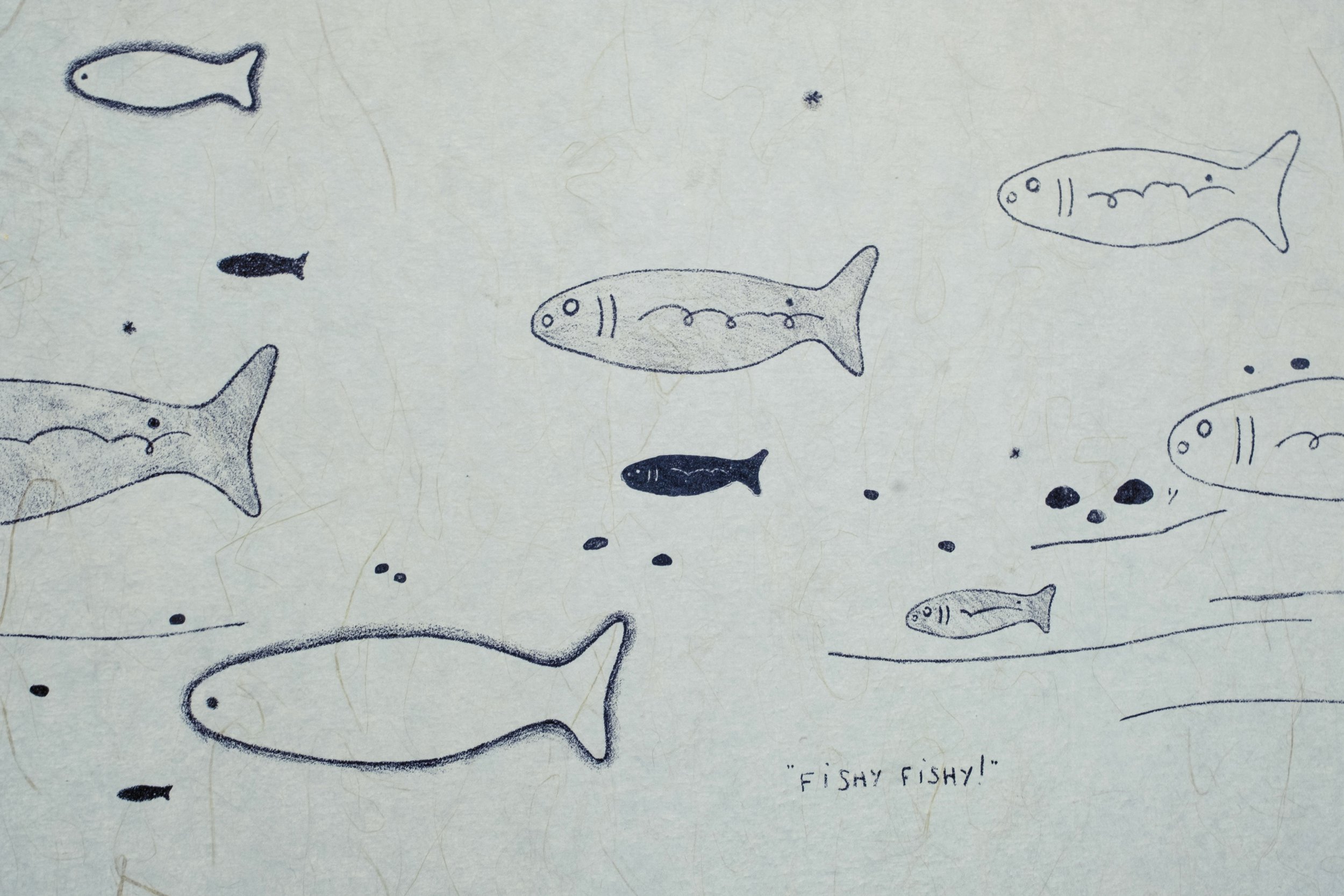 stone lithograph (wood panel, rice paper, lithography ink, seashell) 5' x 4'