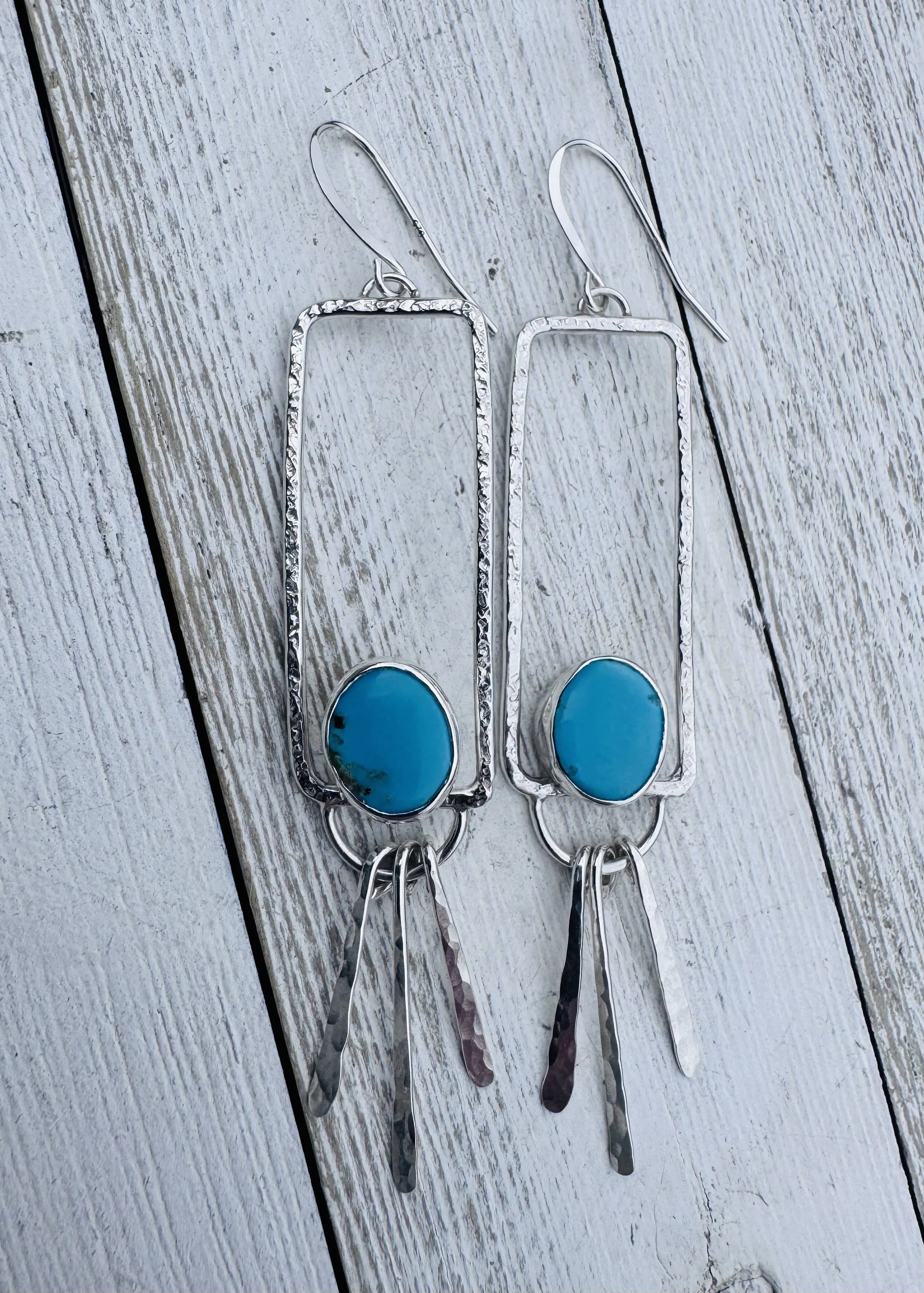 Rectangle Turquoise Drop Dangles