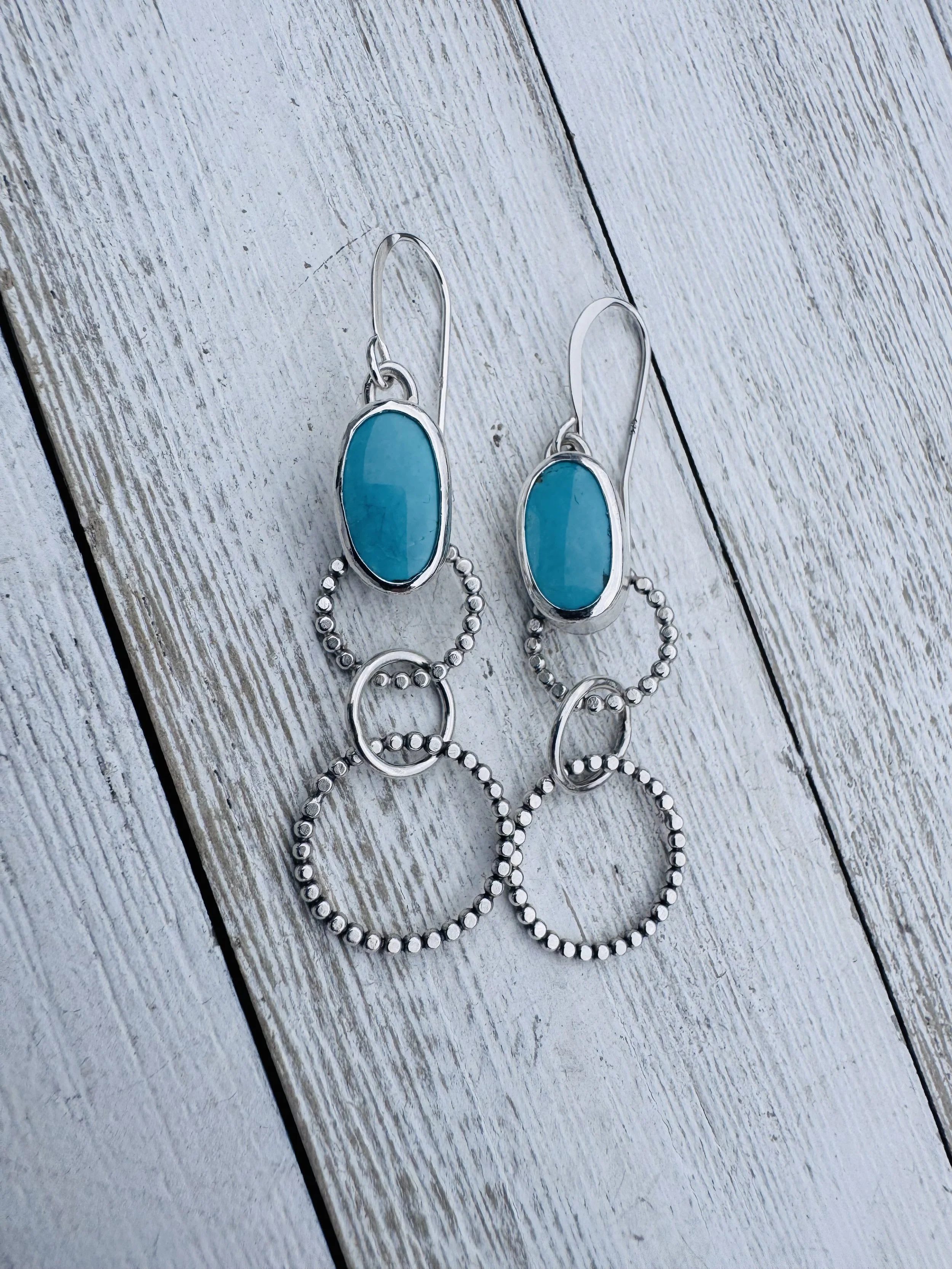 Turquoise Circle Dangles