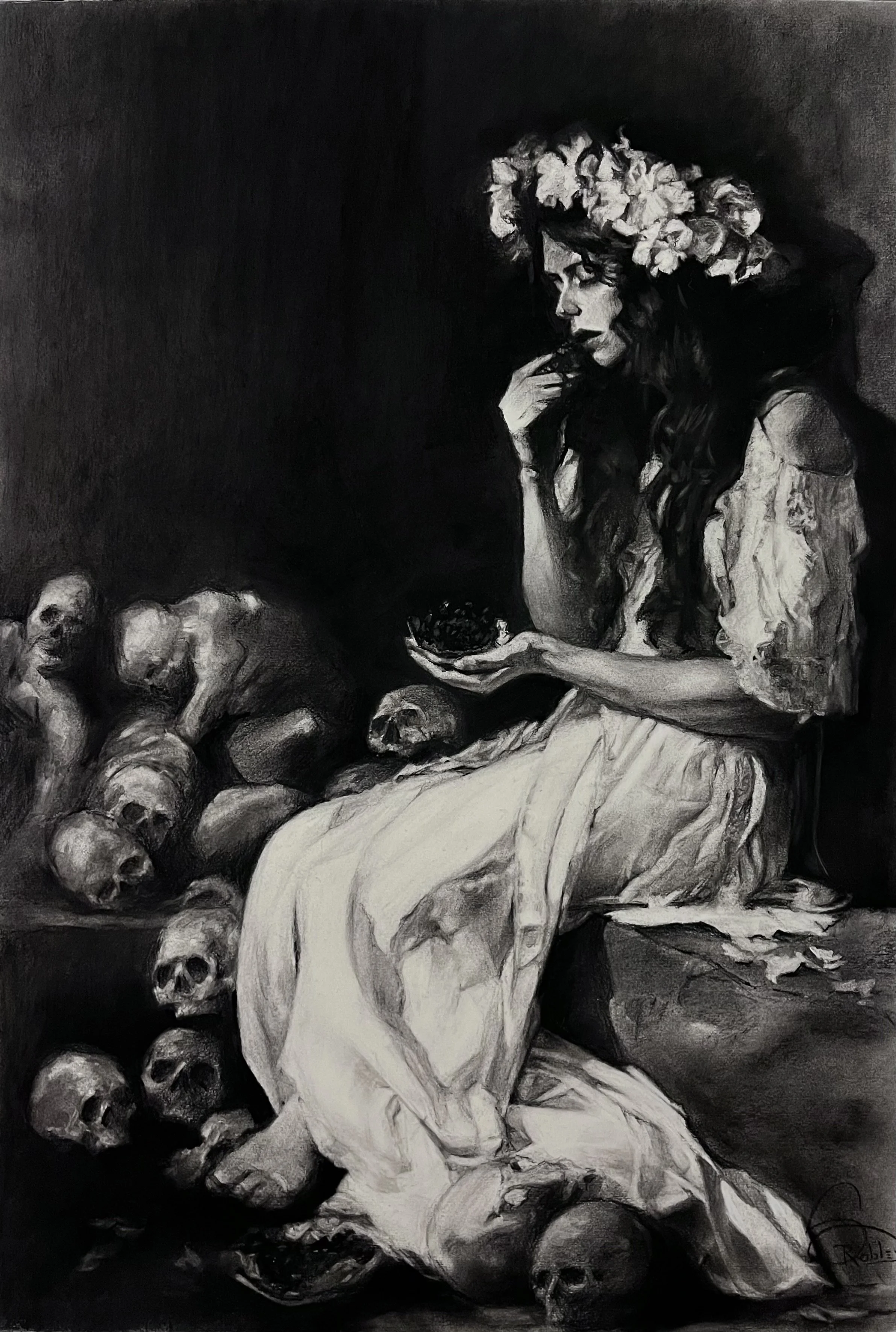 Cravings Of Deceit: The Temptation Of Persephone
Charcoal on Paper
20”x30”