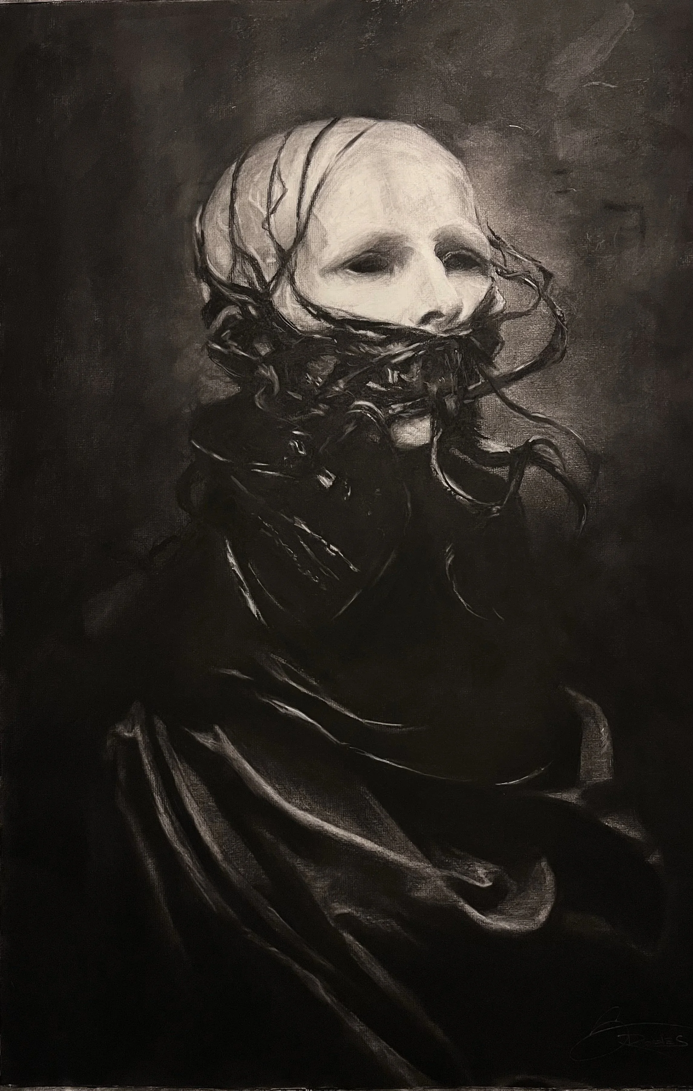 Entangled Silence |
Charcoal on paper |
20”x30” |
$3500