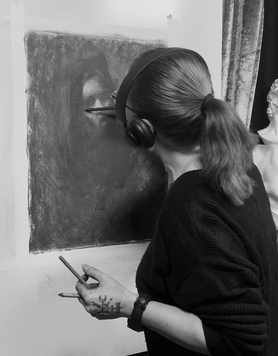 Artist Ash Robles Drawing