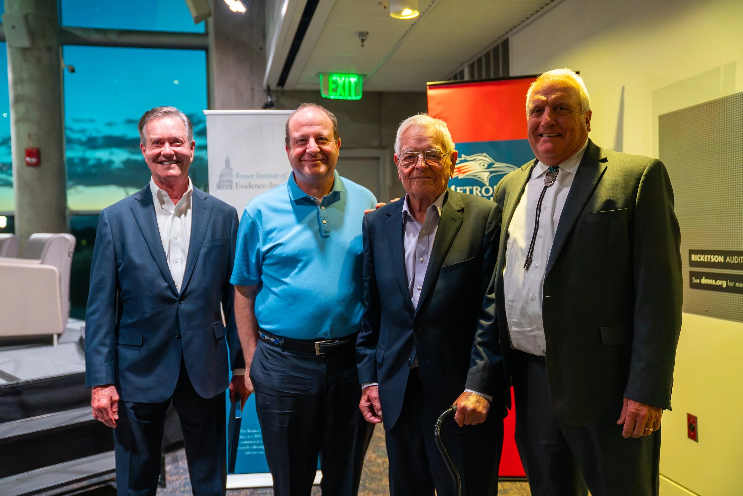 Governor Bill Owens, Governor Jared Polis, Governor Roy Romer, and Governor Bill Ritter