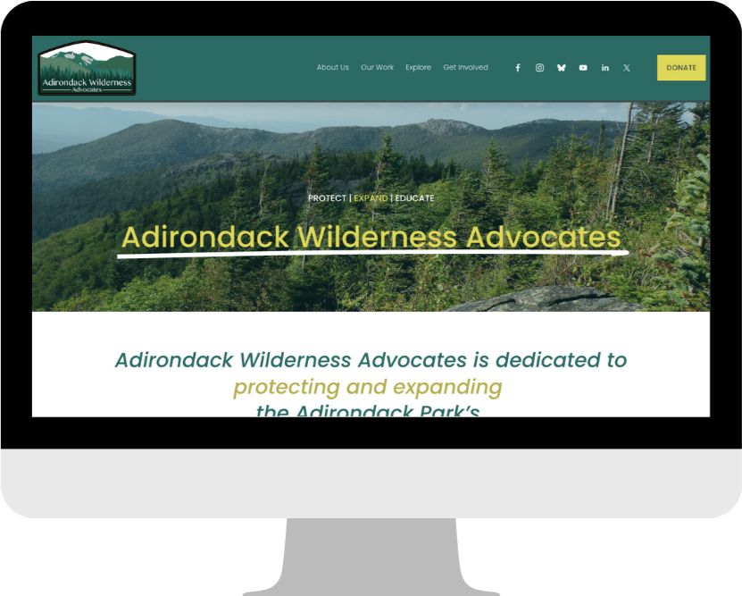 Adirondack Wilderness Advocates Website Screenshot