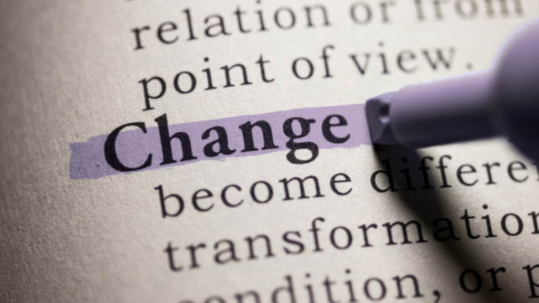 The word Change highlighted in purple