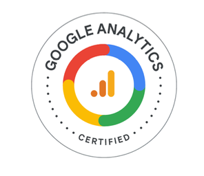 Google Analytics Certified logo showing a colorful circular design with red, yellow, green, and blue segments.