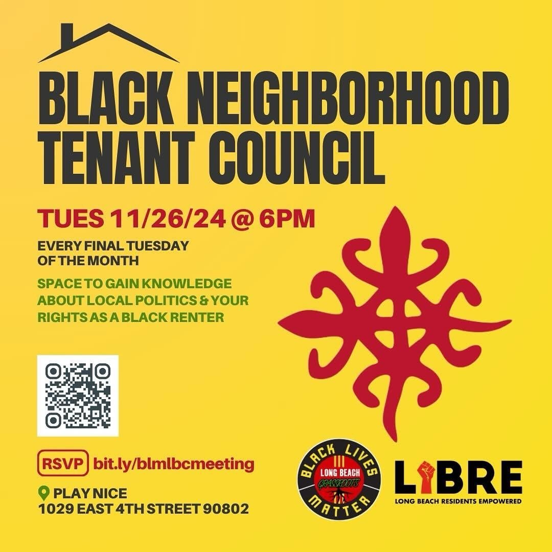 See you tomorrow at our second meeting of the Black Neighborhood Tenant Council Meeting 11/26/24. 

The Black Neighborhood Tenant Council is a monthly meeting where we can gain knowledge about local government and how it operates. 

This space is des