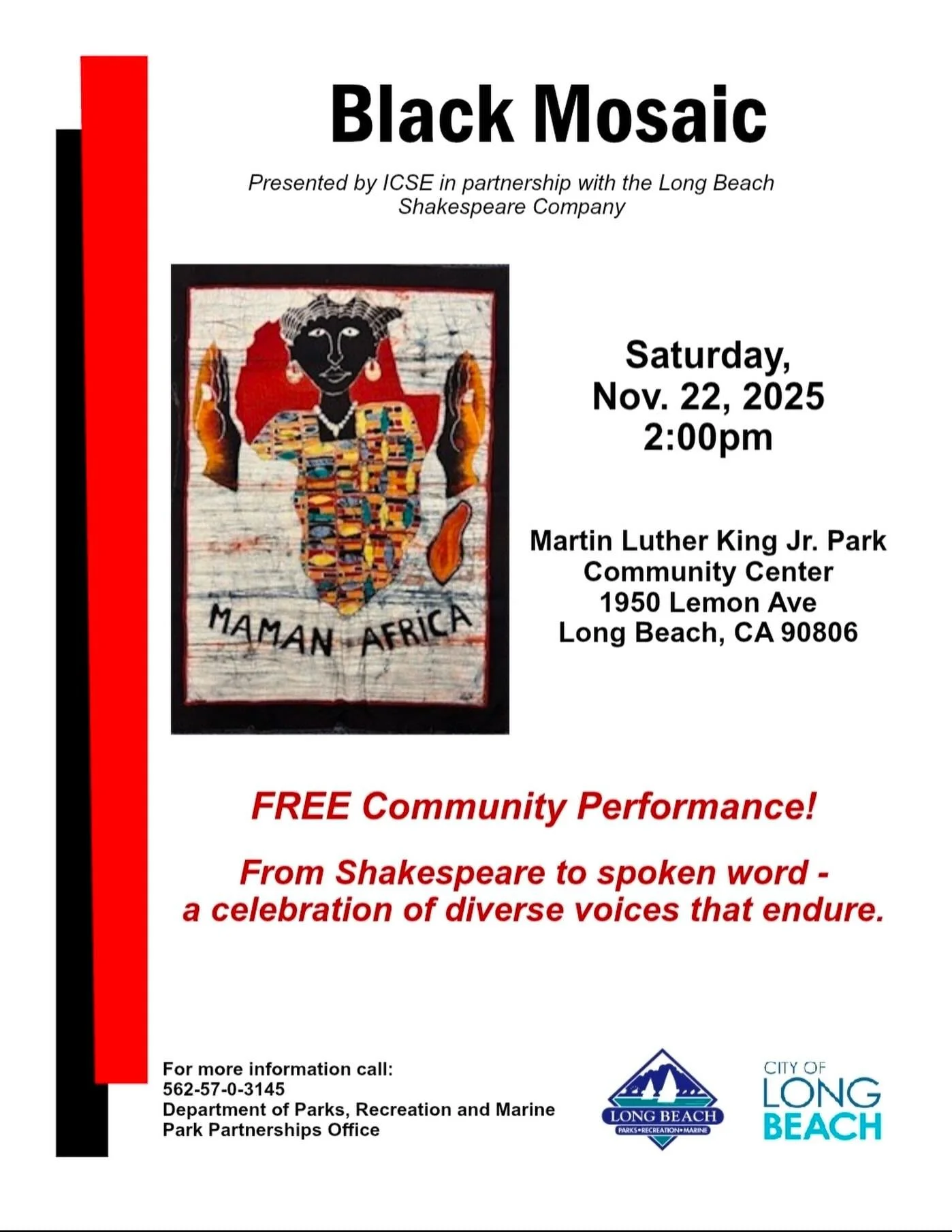 Come enjoy a powerful free performance which will be hosted at King Park Saturday, tomorrow. Bring your family. Incredibly talented intergenerational Black cast. Culturally affirming. Don&rsquo;t miss it! It&rsquo;s a must see!