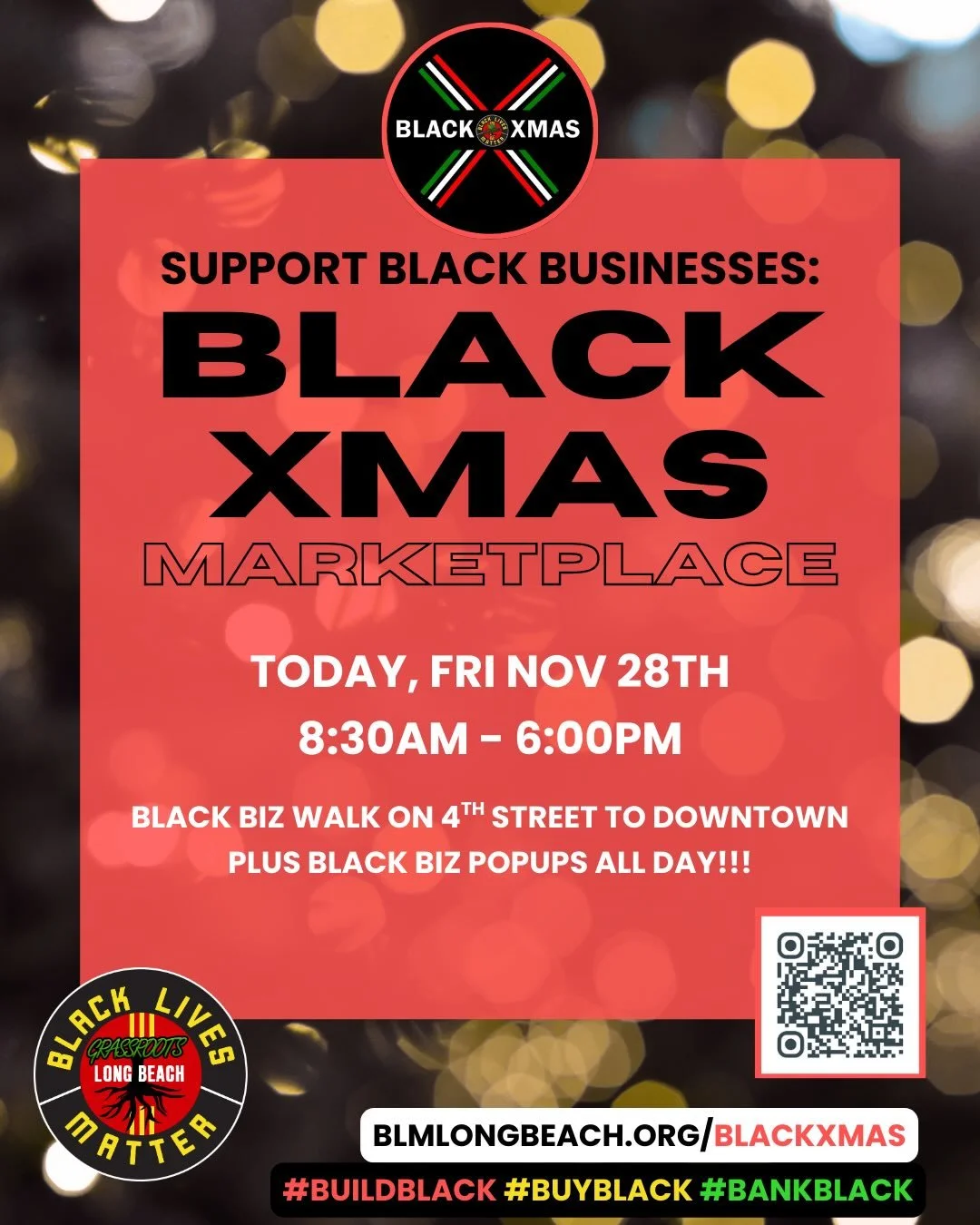 Support Black Businesses TODAY at our #BlackXmas Marketplace in the LBC! #BuildBlack #BuyBlack #BankBlack &amp; No Shopping at Corporations! Free Entry. Bring a book to exchange at the free book swap table!

#blackfriday @darshana_sage_boutique @om_y