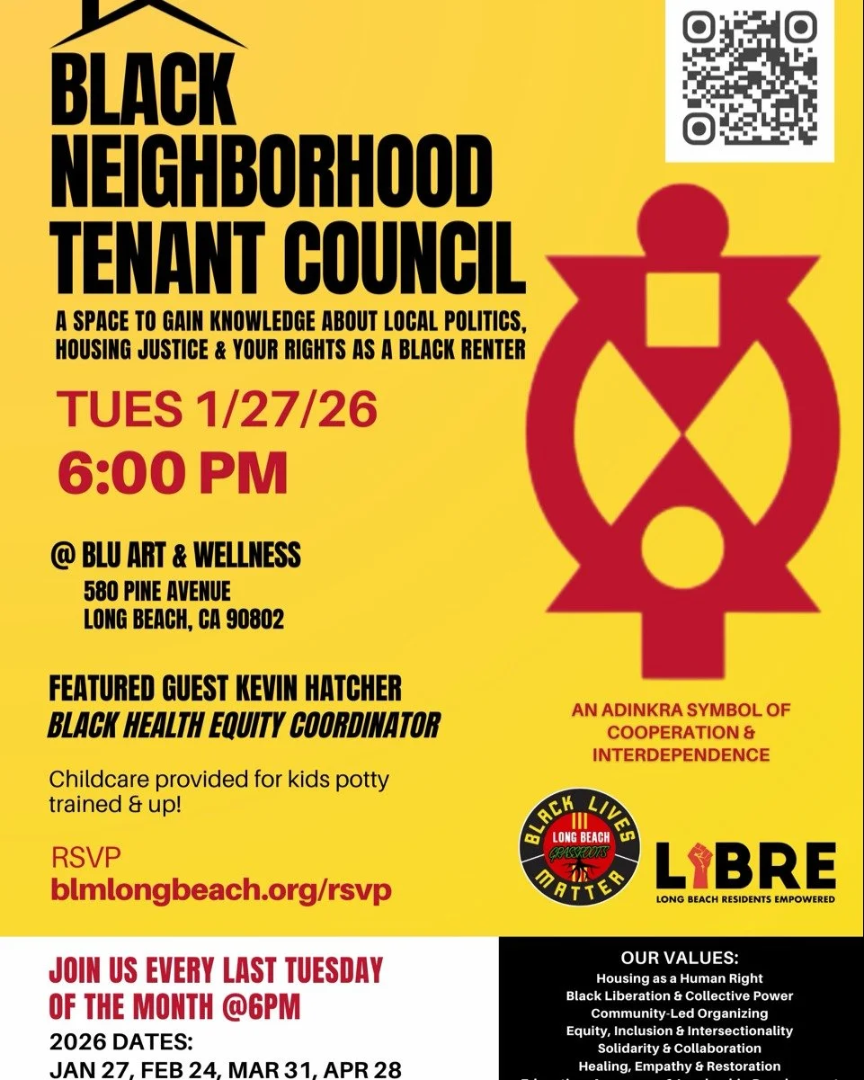 We are back and excited to invite you to our&nbsp;January Black Neighborhood Tenant Council Meeting&nbsp;on&nbsp;Tuesday, January 27th at 6:00 PM! This is a space for us to come together, share, and learn about renter&rsquo;s rights, while building a