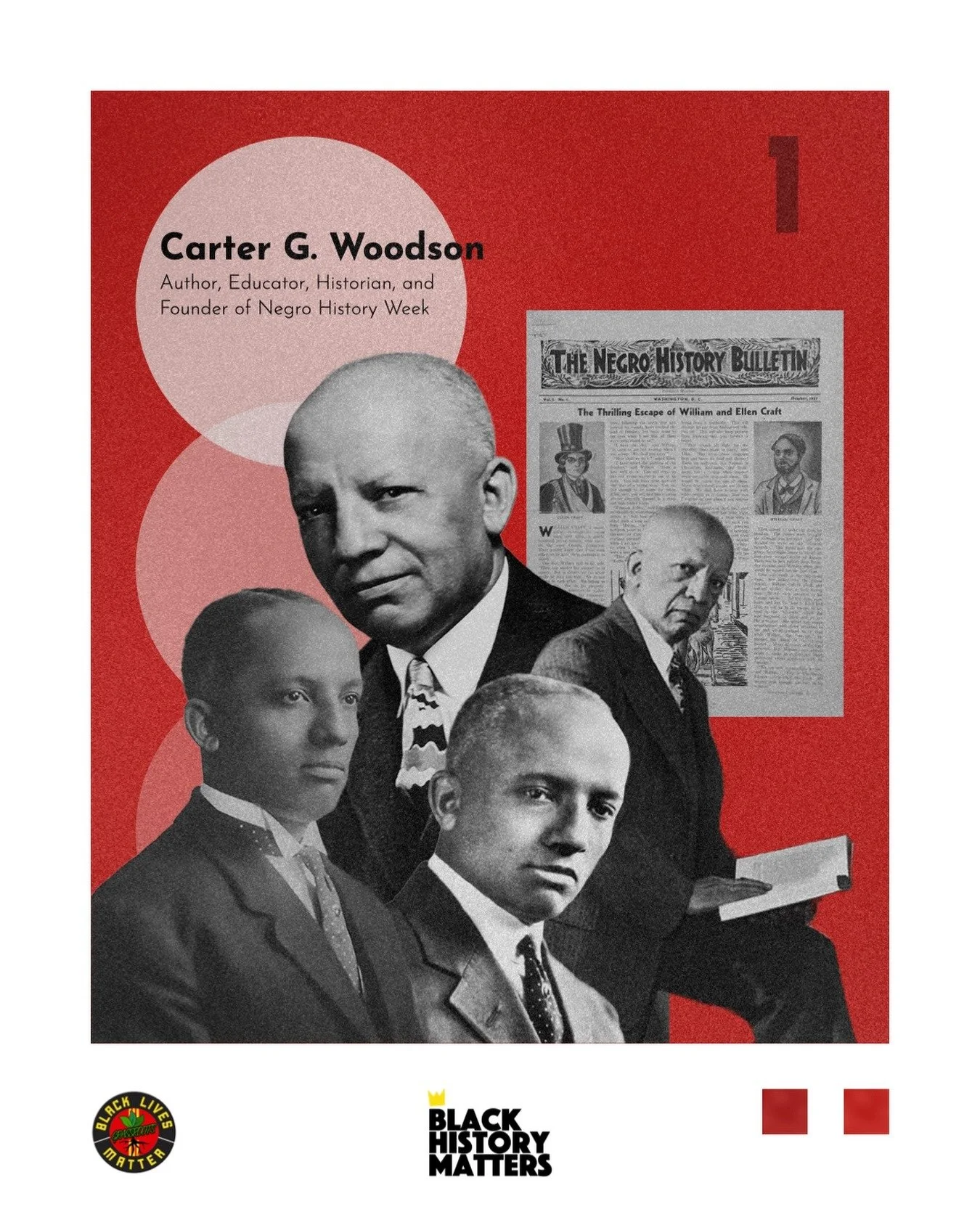 BLACK HISTORY MATTERS!

Dr. Carter G. Woodson was born in rural New Canton, Virginia in 1875 to formerly enslaved parents who, like many Black Americans, were laborers but lacked access to formal education. Nevertheless, Woodson persisted and earned 