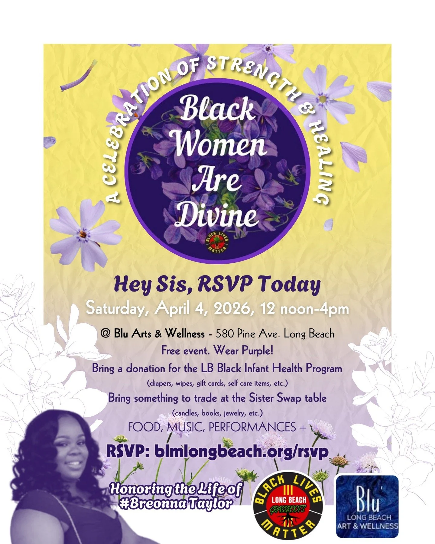 ✨ Hey Sis, you&rsquo;re invited. ✨

Black Women Are Divine is a reclamation.

In honor of Breonna Taylor, whose life was taken in March 2020, we choose to gather not only in grief&mdash;but in love, joy, and deep connection. What was meant to break u