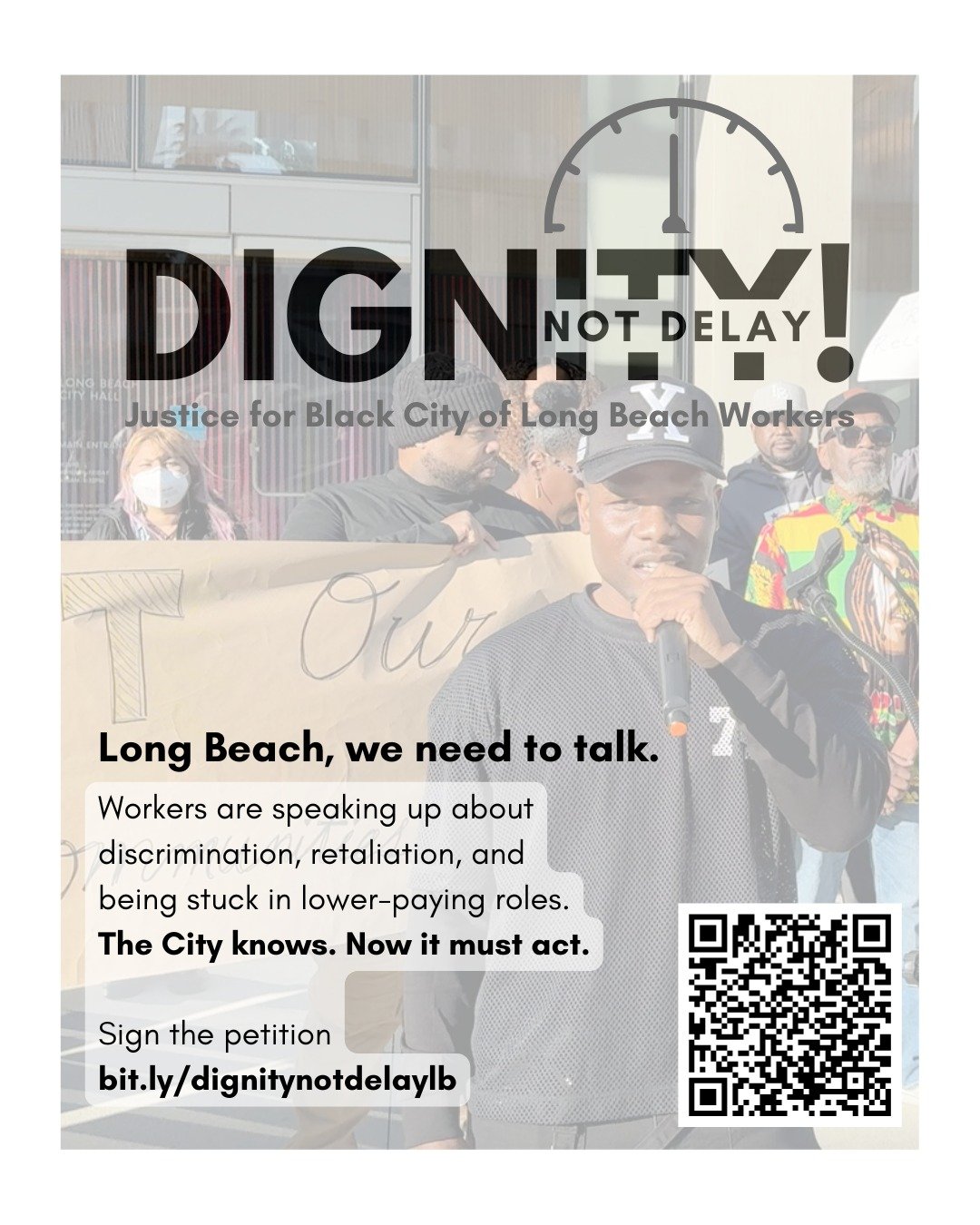 Dignity can&rsquo;t wait.

Black workers in Long Beach have been raising concerns about discrimination, unsafe conditions, and unequal opportunities for years. They have gone through the proper channels, spoken at City Council meetings, and taken leg