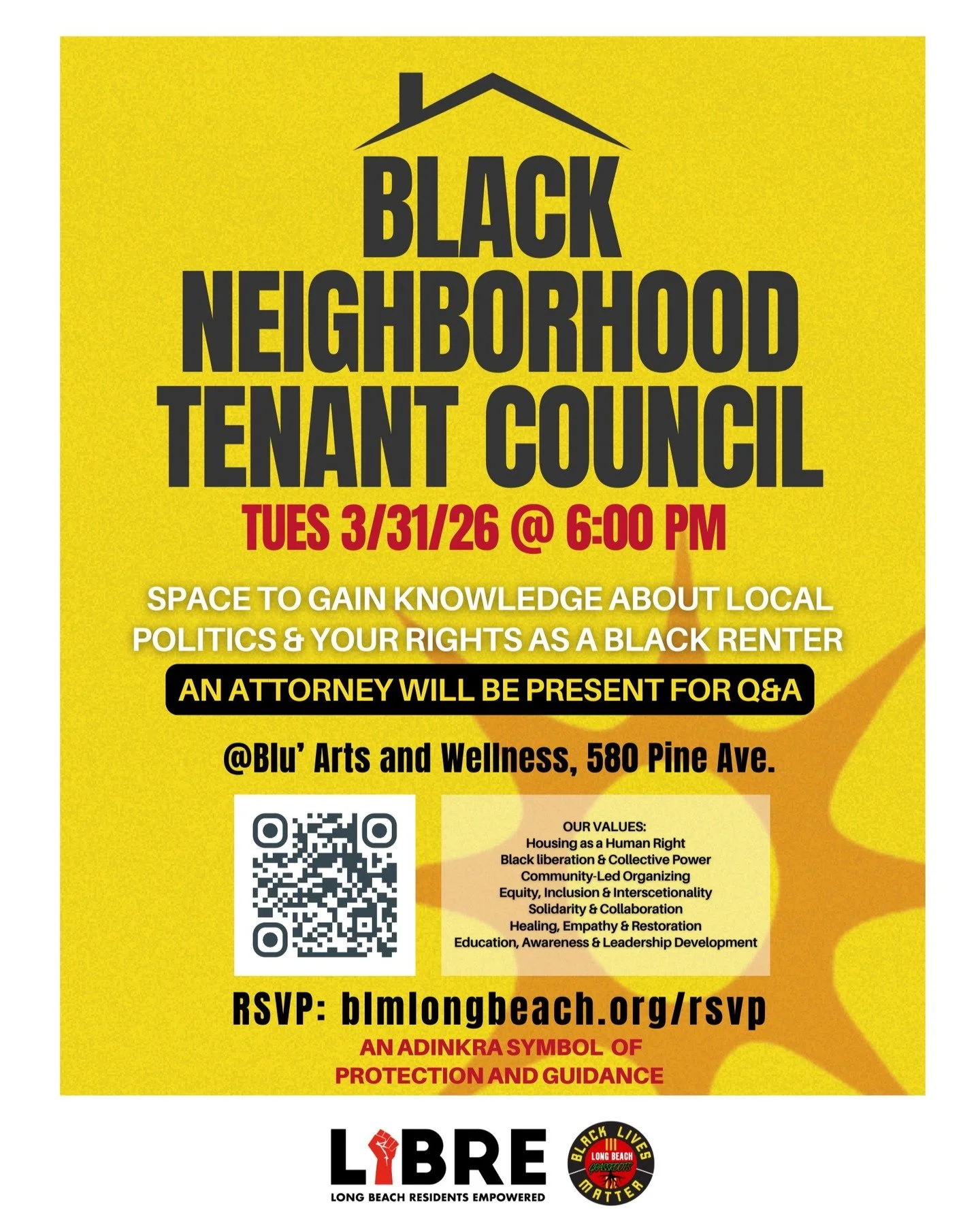 🚨 Black renters in Long Beach: this one is for you... KNOW YOUR RIGHTS, KNOW YOUR POWER!

What&rsquo;s actually in your lease?
What is your landlord required to fix?
And what can you do when things aren&rsquo;t getting handled?

Join us tomorrow nig