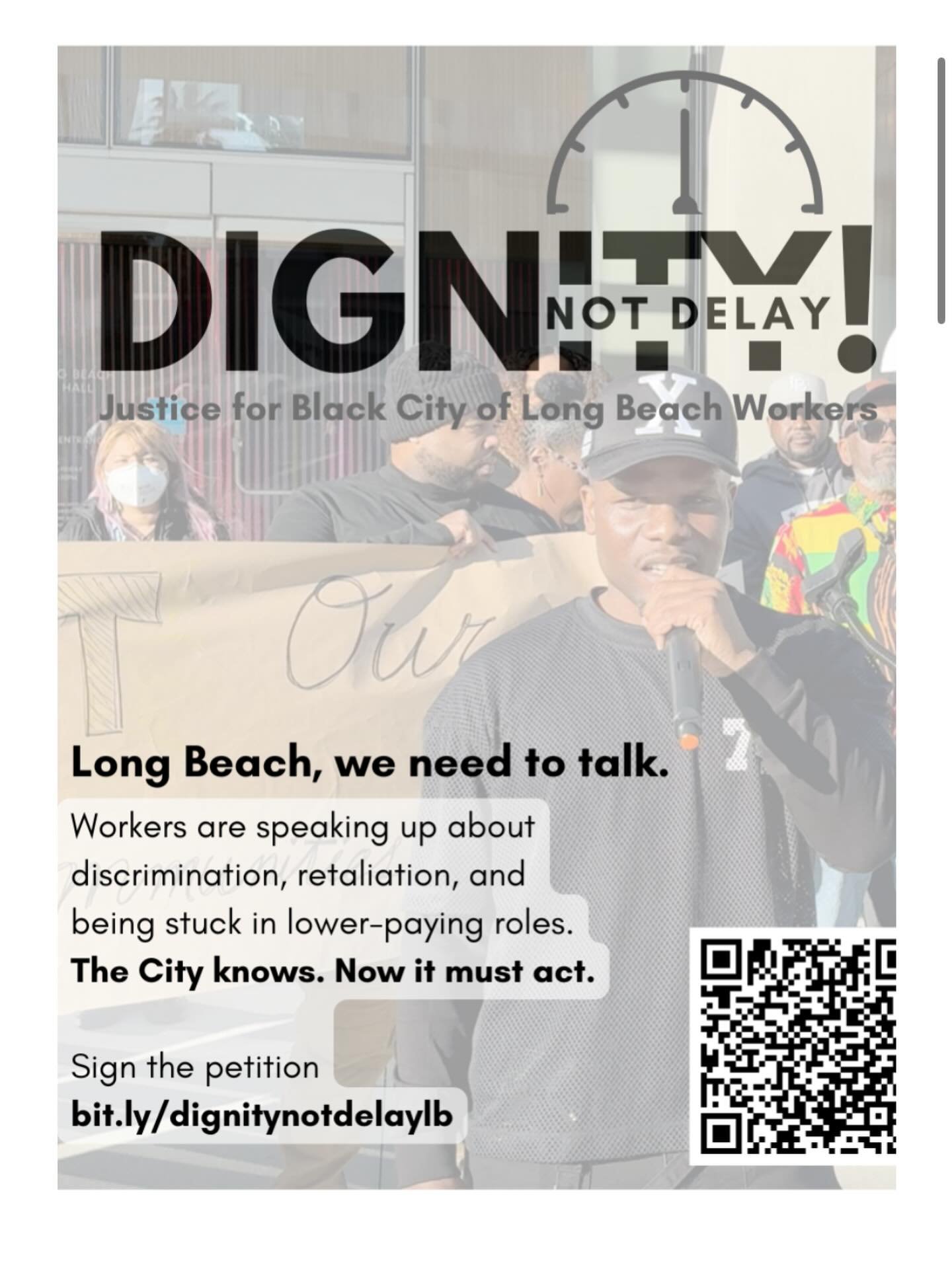 Long Beach, we&rsquo;re just getting started.

Over 100 people have already added their names to stand with Black #CityofLongBeach workers.

That&rsquo;s 100 voices saying: we see what&rsquo;s happening, and we won&rsquo;t ignore it.

But 100 is not 