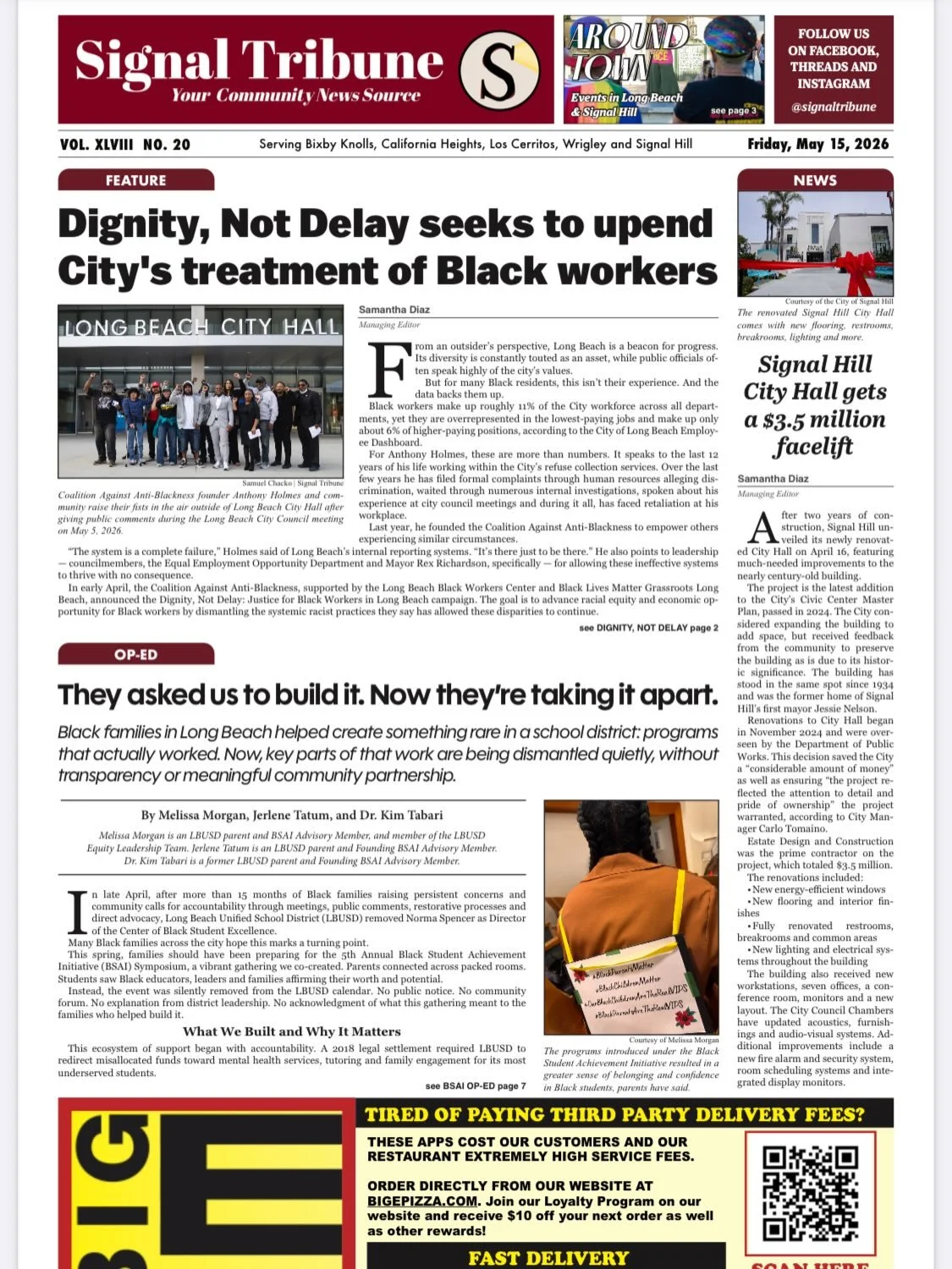 We&rsquo;ve got work to do, #LongBeach. These two front page articles are just scratching the surface. Tap in to share your story and get involved. You see vividly the #antiBlackness across the country in the news day after day. Sometimes you&rsquo;v
