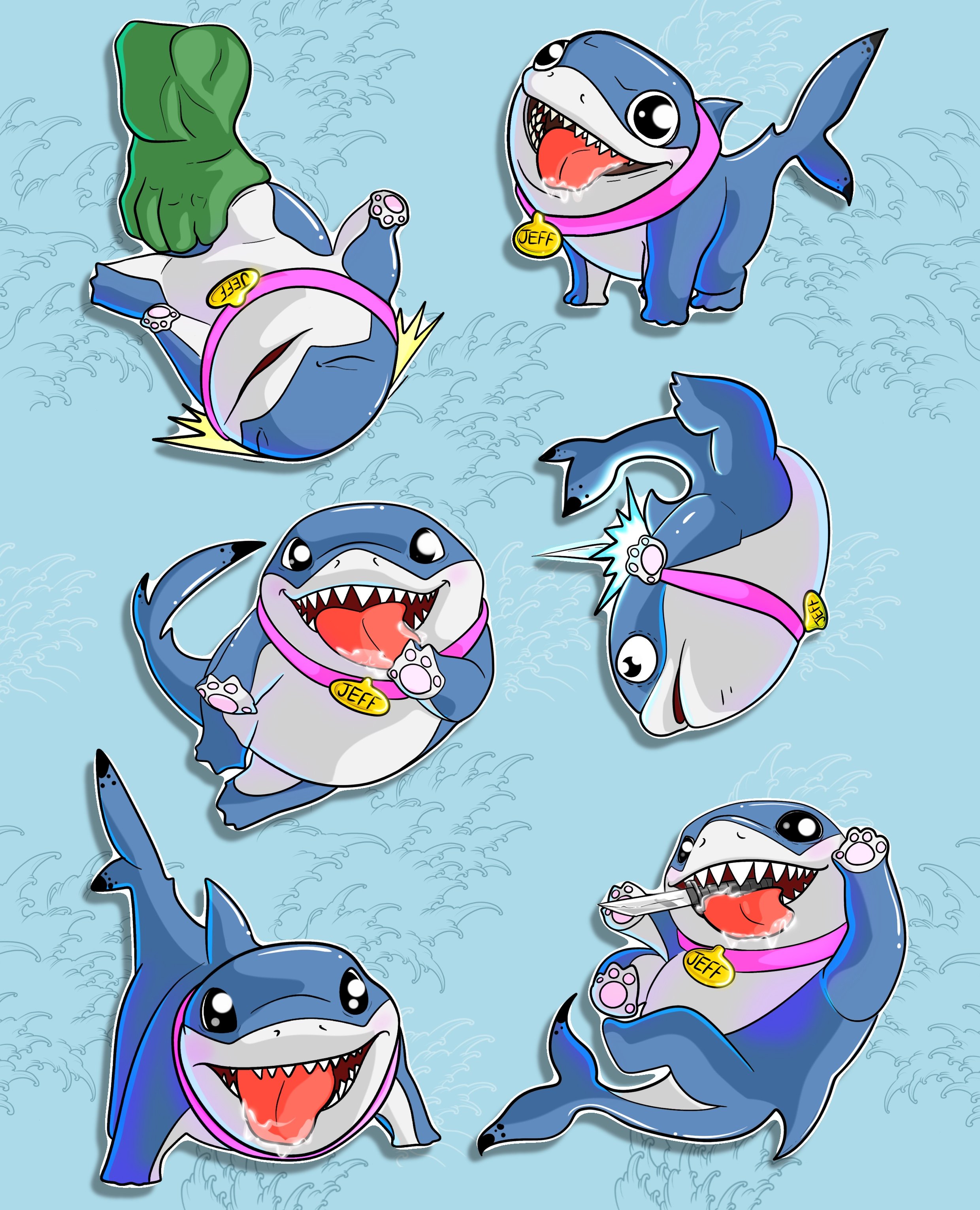 Jeff the shark stickers