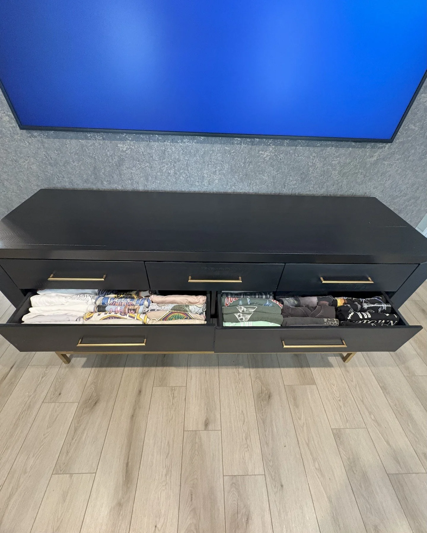 The time our team spends on training and development shows in this photo! We recently had a team training on perfecting our folding and this client's dresser really showcases &ldquo;the LMS way&rdquo; and how hard our team works too, while our client