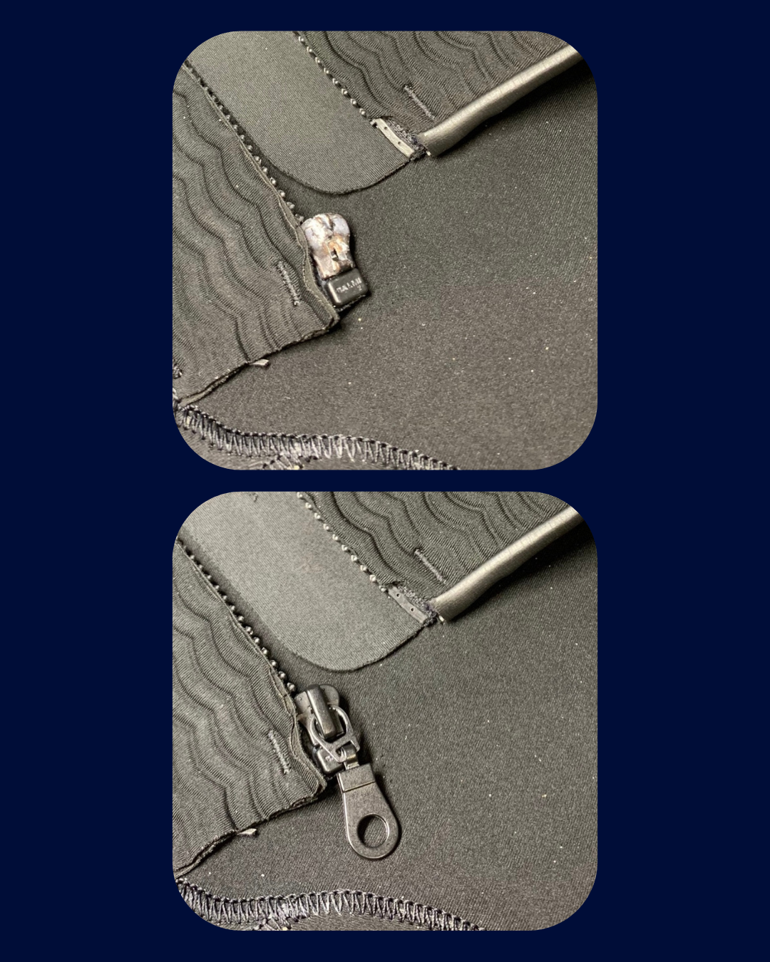 Curseur rouillé réparation combinaison surf TEARING WAVES