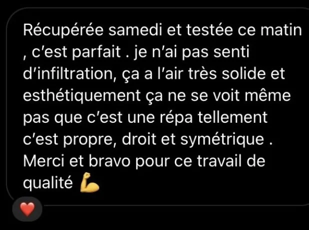 Je fais réparer mes combinaisons