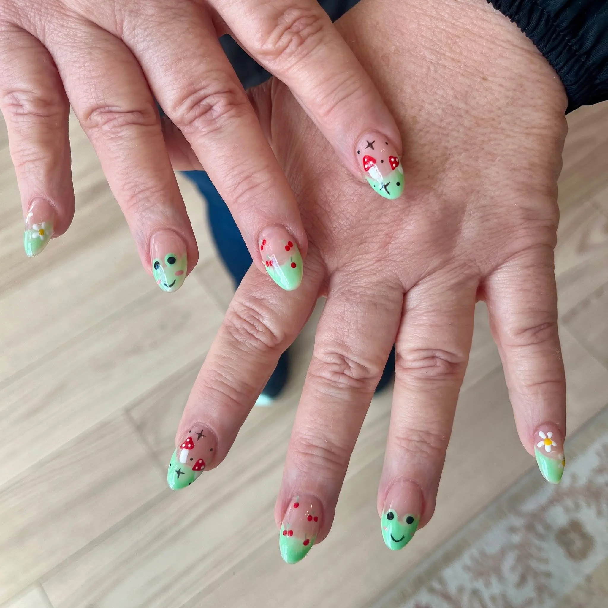 This is your sign to book the fun design 🐸✨ // Tier 3 nail art by Nina

Polished Hamilton is open Tuesday-Saturday from 10-7pm and Sunday 10-4! Book online @ polishedhamilton.com 

#nailsdesign #nailtechs #nailtech #NailPolish #SalonOpening #nailsar