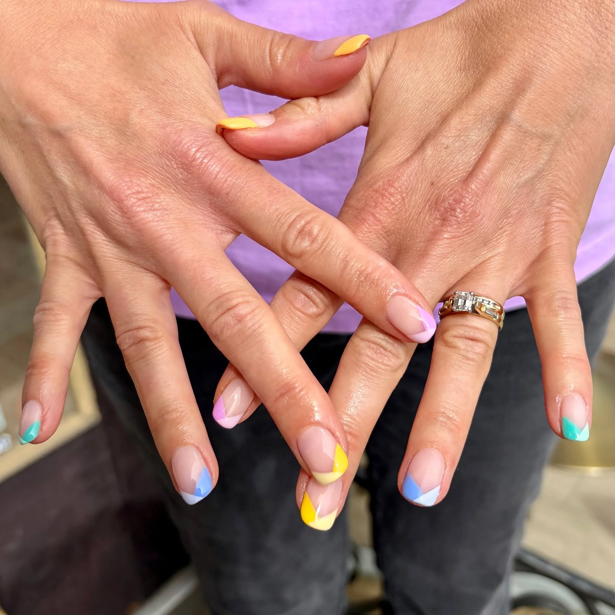 French tips with a playful twist ✨ // Tier 2 nail art by Abby 

Polished Hamilton is open Tuesday-Saturday from 10-7pm and Sunday 10-4! Book online @ polishedhamilton.com 

#nailsdesign #nailtechs #nailtech #NailPolish #SalonOpening #nailsart #NewBeg