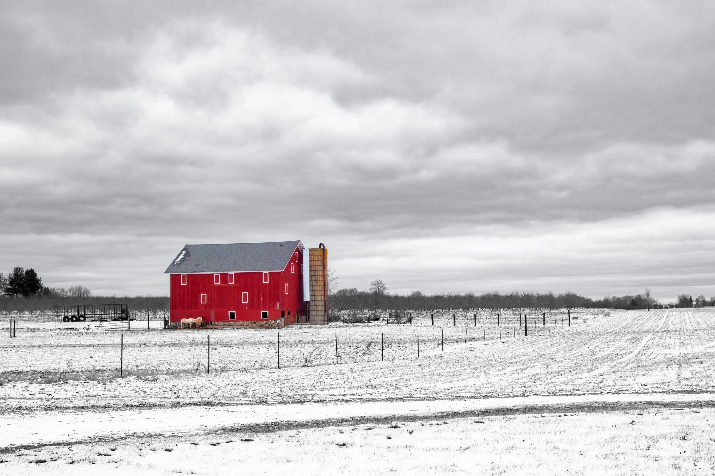 Red Winter Barn