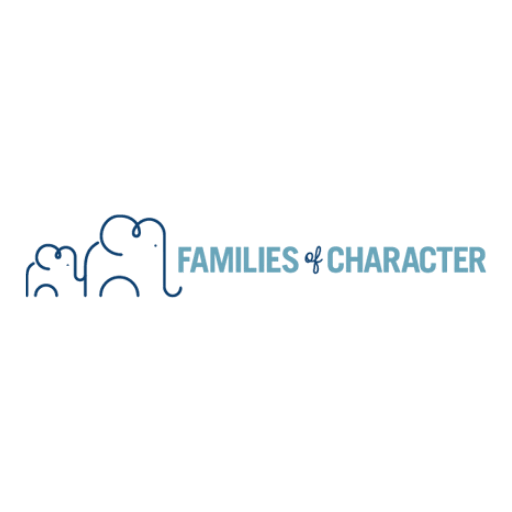 Logo with a stylized image of a family and the text 'FAMILIES & CHARACTER'.
