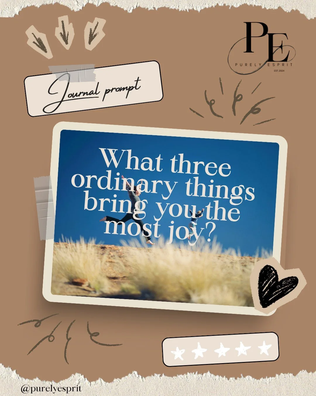 It's Friday again! What a week it's been...

This week's journaling prompt is what three ordinary bring you the most joy. What ordinary things have you noticed this week that are truly extraordinary? Comment below!

 #purelyesprit #journal #journalpr
