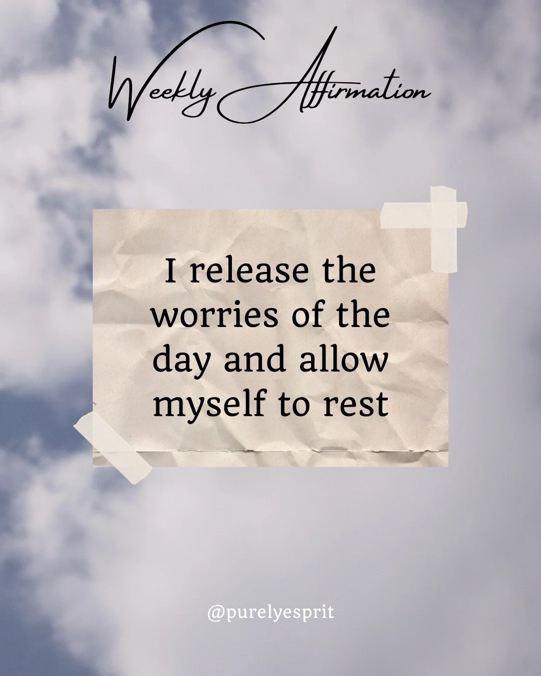 Affirmations are a great way to focus your thoughts and recentre yourself!

This month we'll be focusing on affirmations you can say before bed to improve your quality of sleep. Save this post so you can try it tonight!

Just close your eyes and focu