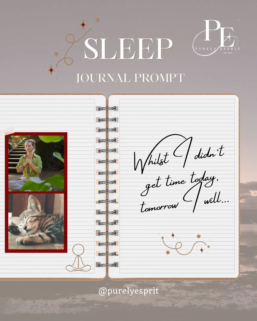 In this month&rsquo;s journal prompt we encourage you to clear your mind before bed by listing everything you need to do tomorrow. 

Come back tomorrow and let us know if this helped clear out your mind for a better night&rsquo;s sleep!

Follow us fo