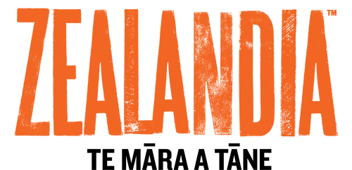 Organe and black Zealandia Te Māra a Tāne logo with transparent background