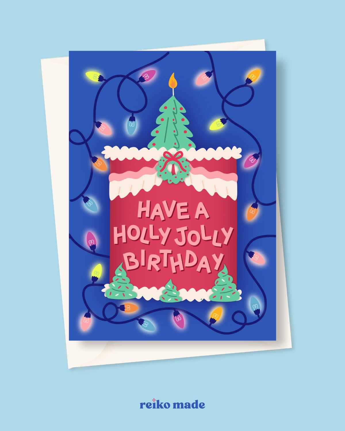 Can&rsquo;t forget about the December babies. Here is my new greeting card design for the Cobalt &amp; Candles prompt from the #frostyandfestive2025 art challenge - a birthday card with a festive twist.
.
I don&rsquo;t know how many December babies l