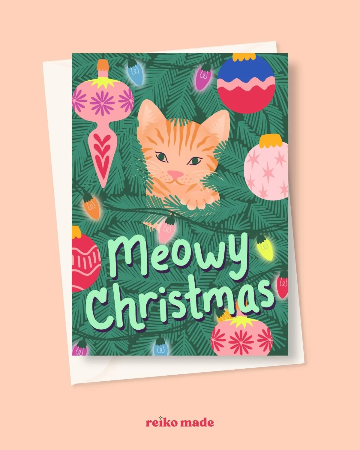 Every cat or kitten owner&rsquo;s worse nightmare at this time of year. I originally had this sketched out for the first prompt of this challenge but went in a different direction for that prompt and saved this idea for this Emerald &amp; Ornaments p