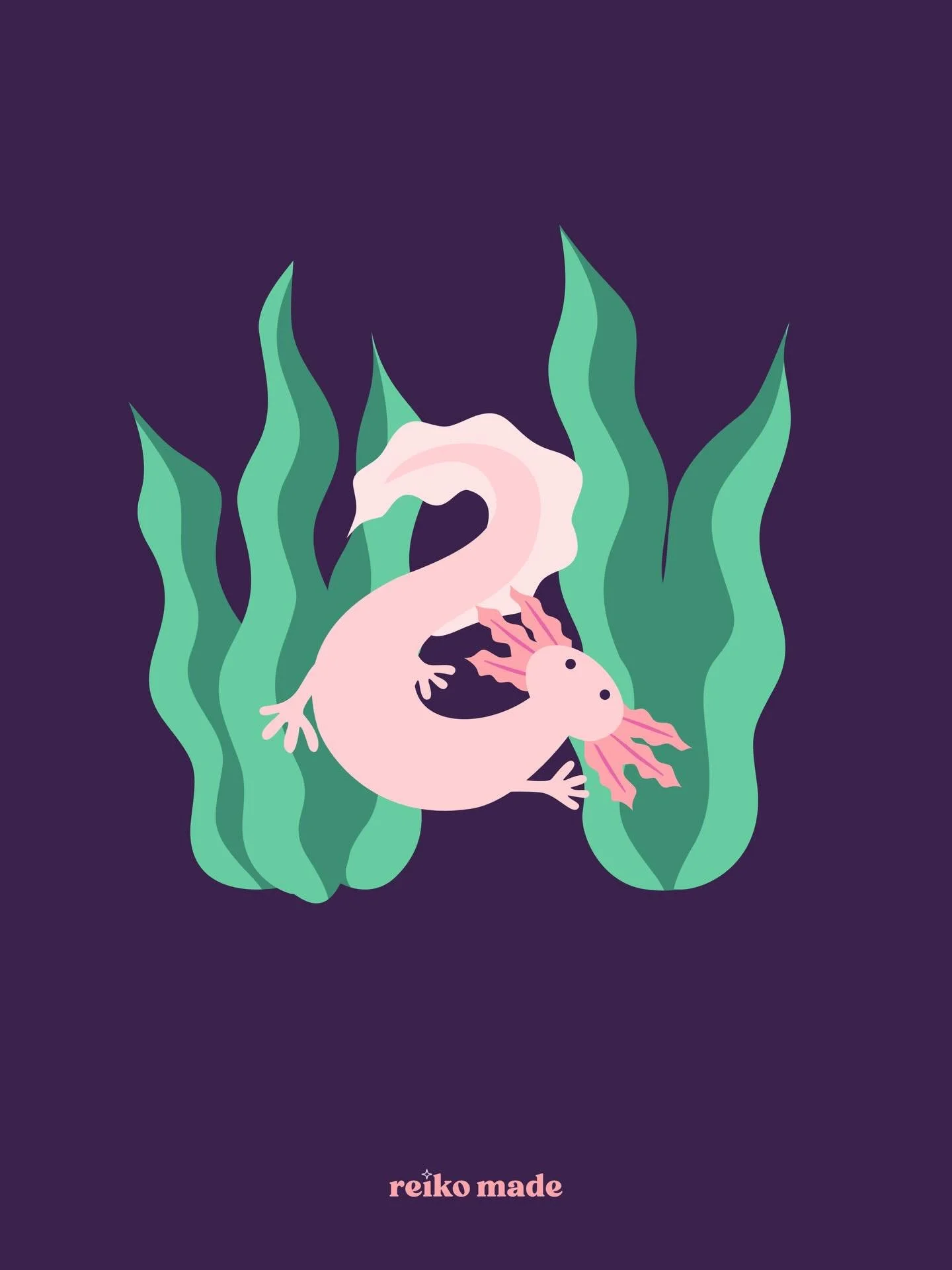A is for Axolotl. 

Oh my gosh, I guess with me posting this, I REALLY am doing this #36dayswot_2026 

I&rsquo;ve decided to create letters inspired by animals but haven&rsquo;t given myself any other constraints in terms of sticking with uppercase o